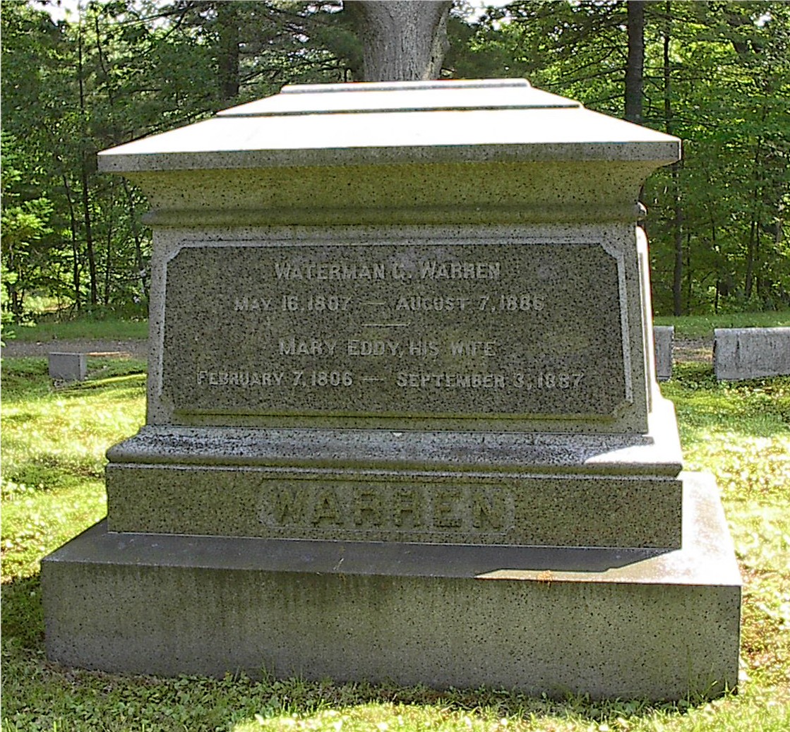 Warren, Waterman G. & Marry Eddy - headstone